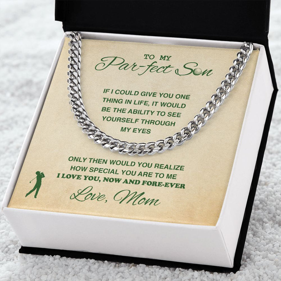 To My Son/Daughter Necklace, Cuban Link Chain, Love Knot Necklace