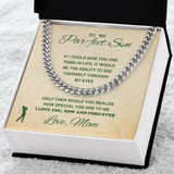 To My Son/Daughter Necklace, Cuban Link Chain, Love Knot Necklace