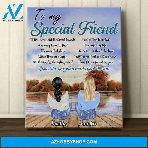 Personalized Canvas, To My Special Friend With Name Canvas Wall Art Gift For Best Friends,Birthday,Anniversary
