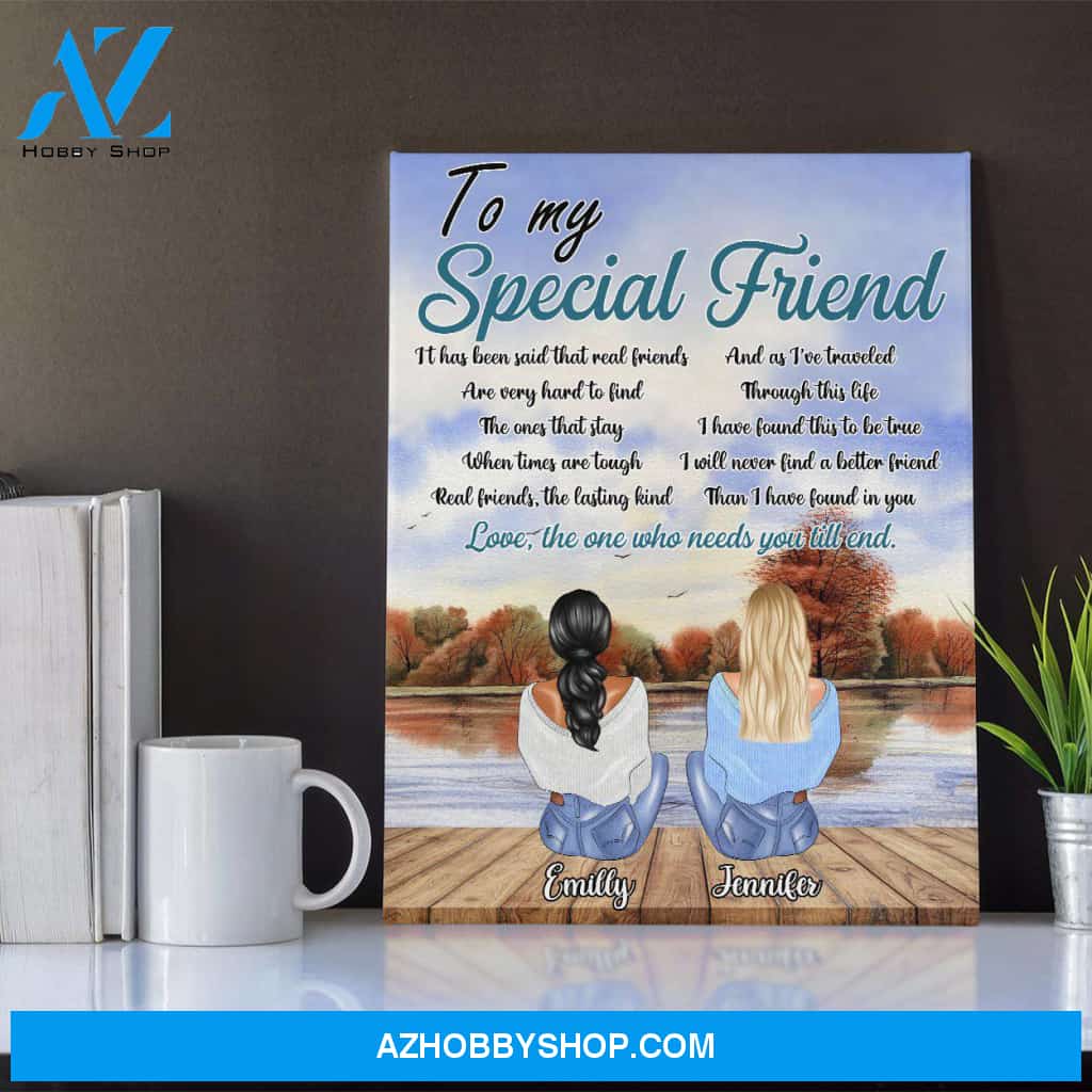 Personalized Canvas, To My Special Friend With Name Canvas Wall Art Gift For Best Friends,Birthday,Anniversary