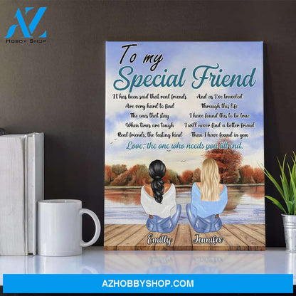 Personalized Canvas, To My Special Friend With Name Canvas Wall Art Gift For Best Friends,Birthday,Anniversary