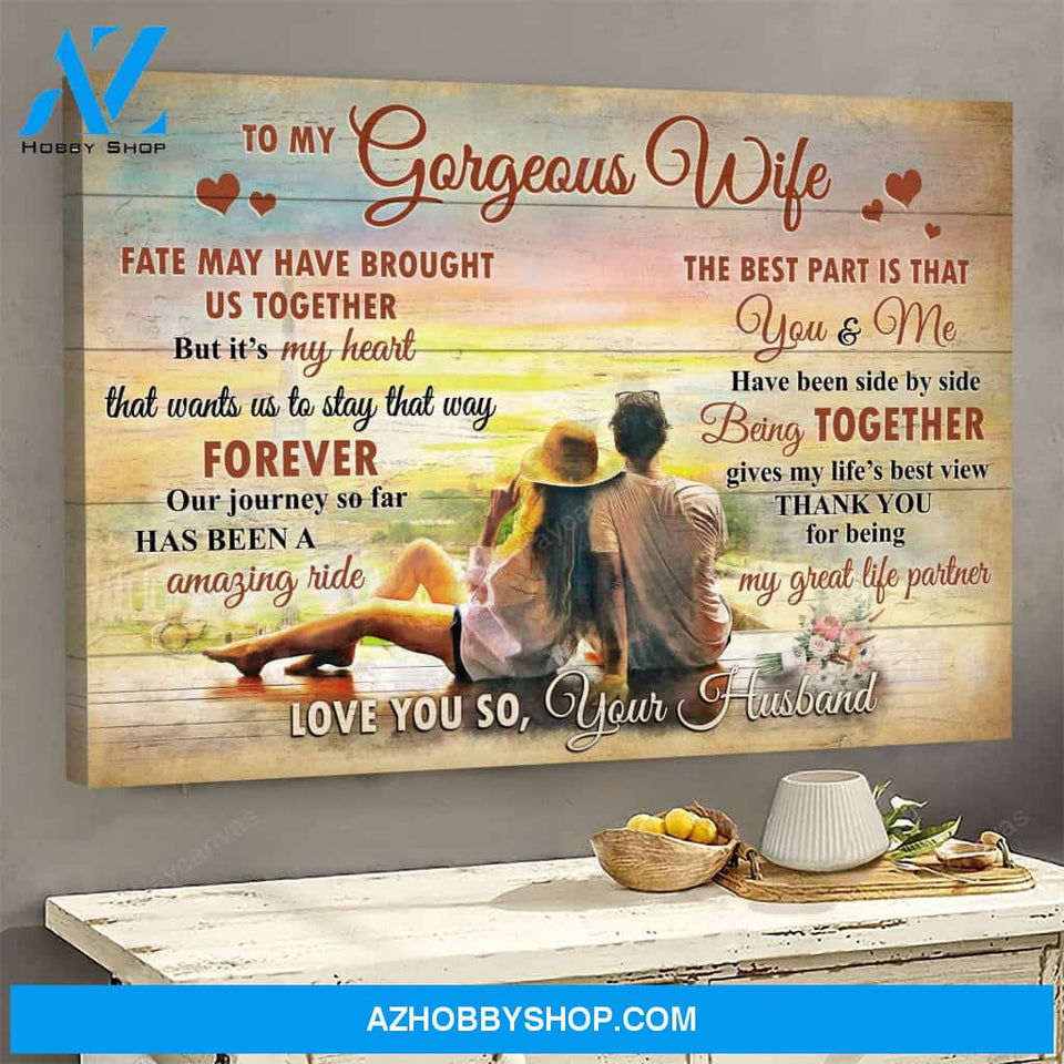 To my wife - Being together give my life's best view - Wife Landscape Canvas Prints - Wall Art