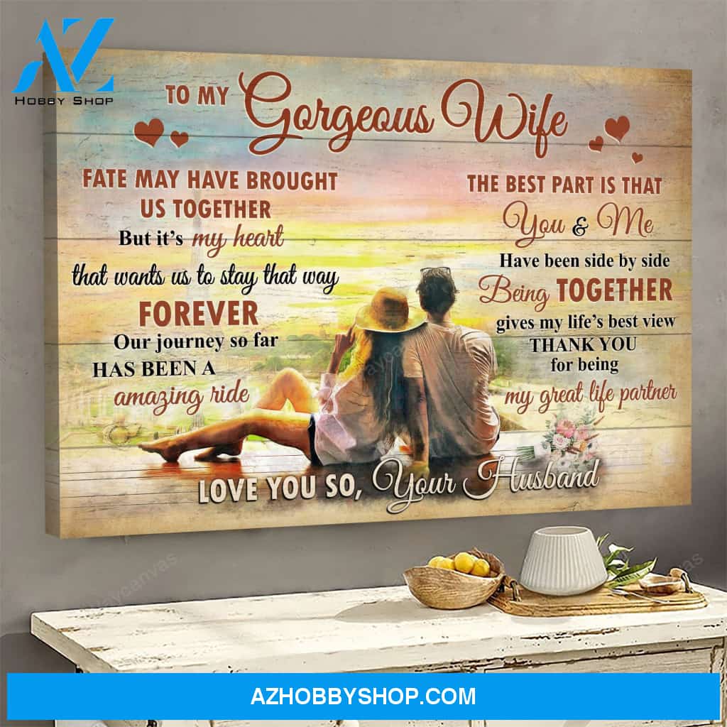 To my wife - Being together give my life's best view - Wife Landscape Canvas Prints - Wall Art