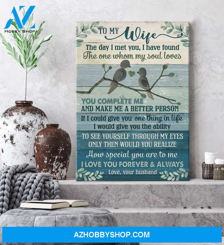 To my wife - Bird couple - I love you forever and always - Couple Portrait Canvas Prints, Wall Art