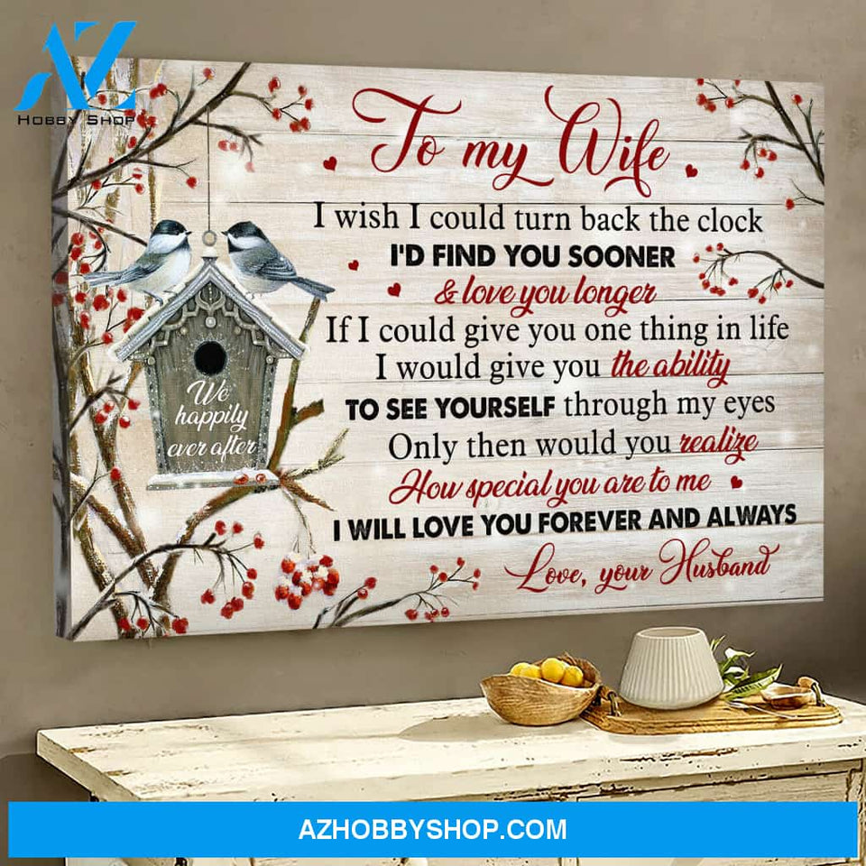 To my wife - Bird couple - I will love you forever and always - Couple Landscape Canvas Prints, Wall Art