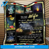 To My Wife Camping Quilt Blanket - Best Gift Idea For Wifes, Partners