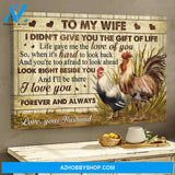 To my wife - Chicken - Look beside you and I'll be there - Couple Landscape Canvas Prints, Wall Art