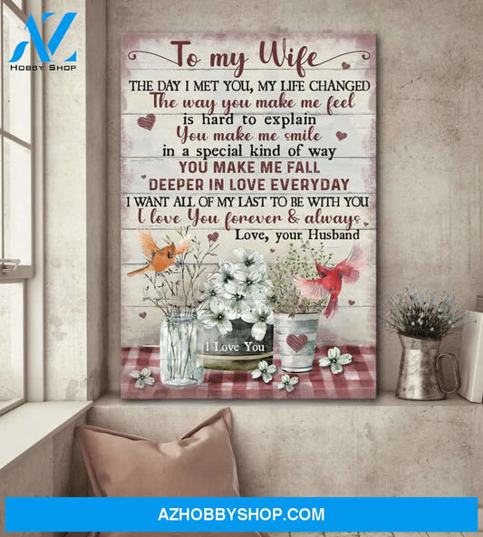 To my wife - Couple of cardinal - I love you forever and always - Couple Portrait Canvas Prints, Wall Art
