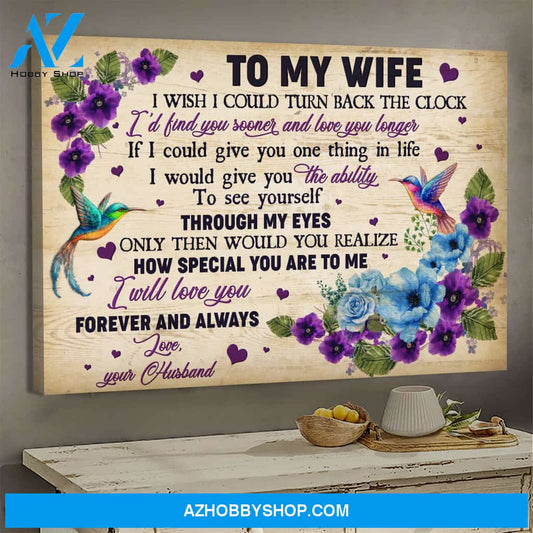 To my wife - Couple of hummingbird - I wish I could turn back the clock - Couple Landscape Canvas Prints, Wall Art