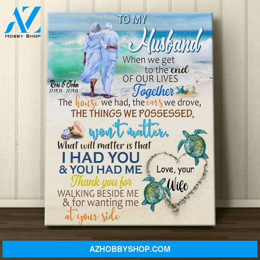 Personalized Canvas, To My Wife Husband Beach Canvas Wall Art Best Gift For Husband