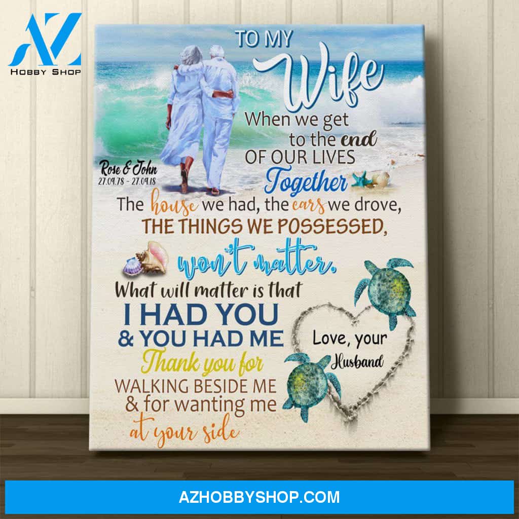 Personalized Canvas, To My Wife Husband Beach Canvas Wall Art Best Gift For Husband