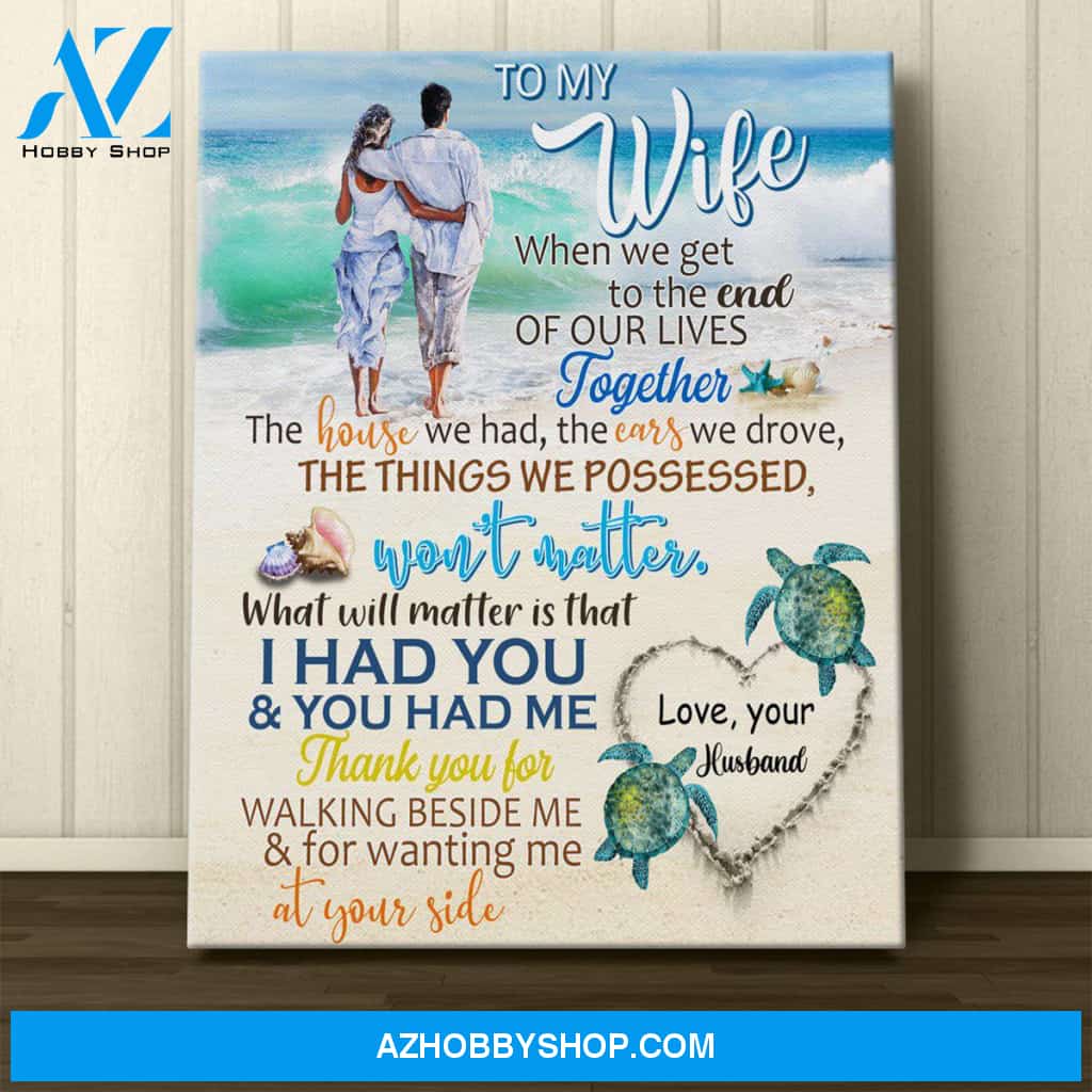 Personalized Canvas, To My Wife Husband Beach Canvas Wall Art Gift For Her From Husband