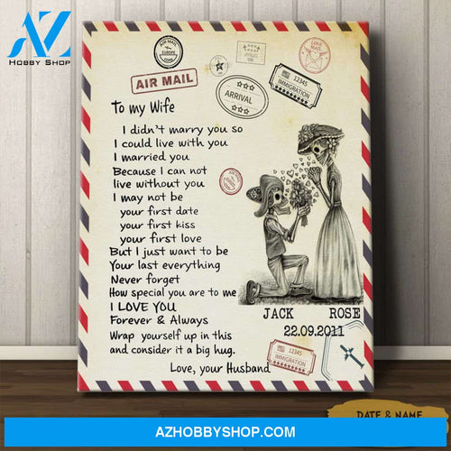 Personalized Canvas, To My Wife Husband Canvas Wall Art Gift For Her From Husband