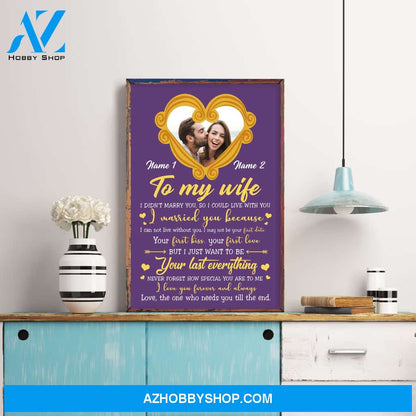 To My Wife I Didn't Marry You So I Could Live With You, Couple Custom Poster/Canvas, Gift For Partner, Couple Anniversary Gift, Husband & Wife