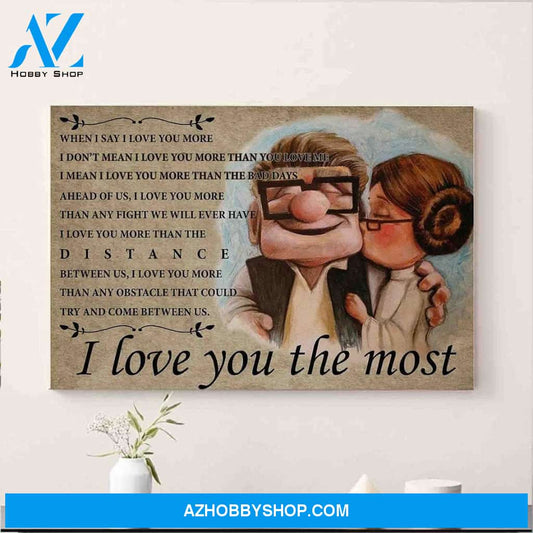 To My Wife I Love You The Most Canvas Wall Art, Wall Decor Visual Art, Vintage Posters, My Poster Wall Gift Family