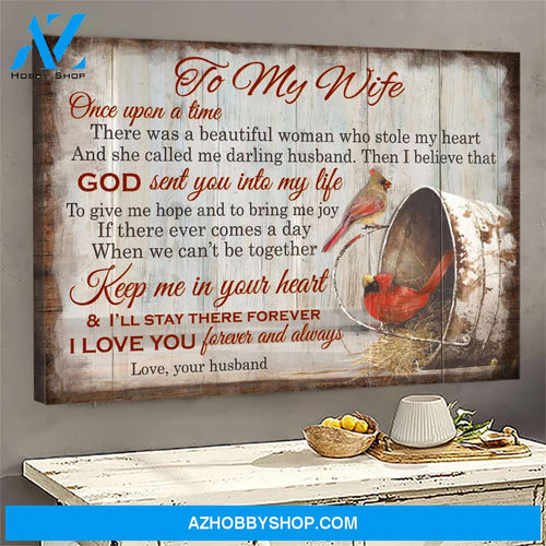To my wife - Keep me in your heart & I'll stay there forever Couple Landscape Canvas Prints, Wall Art