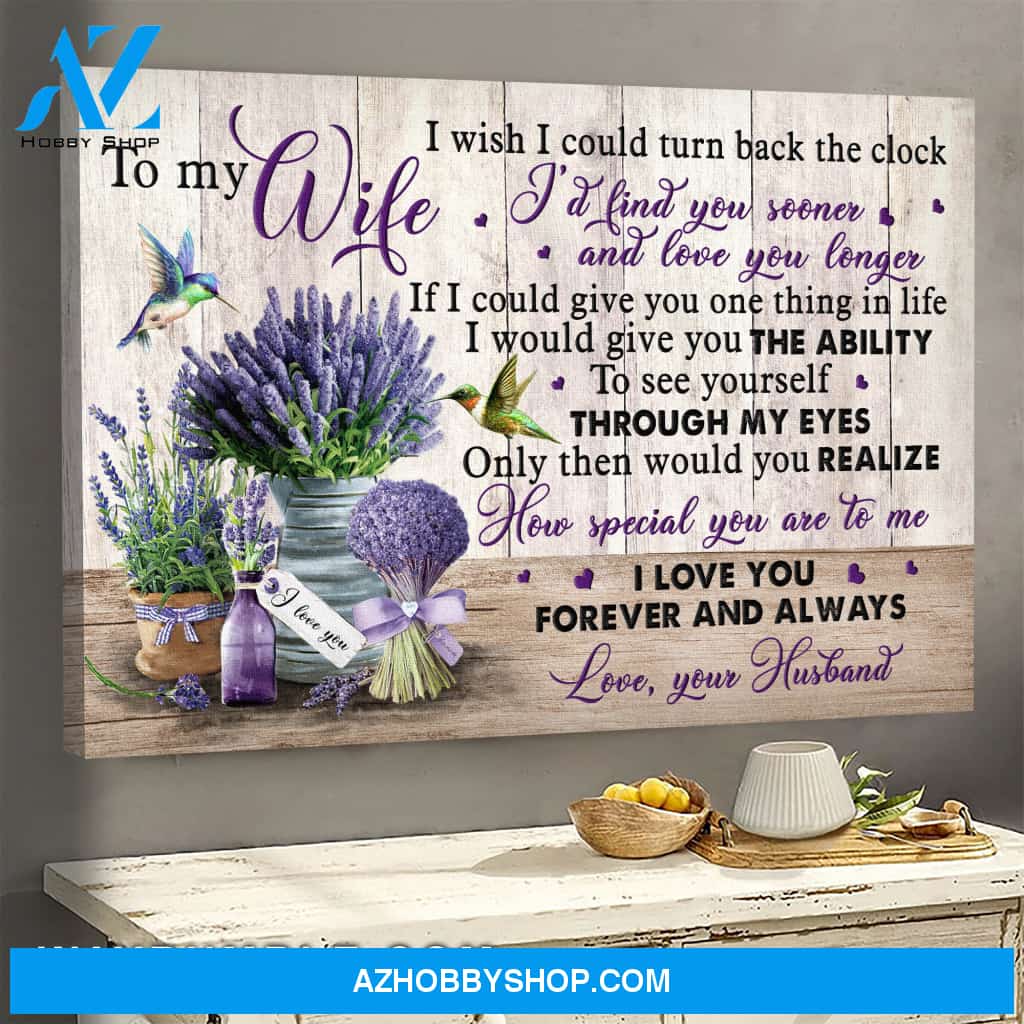 To my wife - Lavender and hummingbird - In my eye you are special - Couple Landscape Canvas Prints, Wall Art