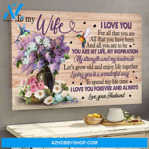 To my wife - Lavender and Rose - You are my soulmate - Couple Landscape Canvas Prints, Wall Art