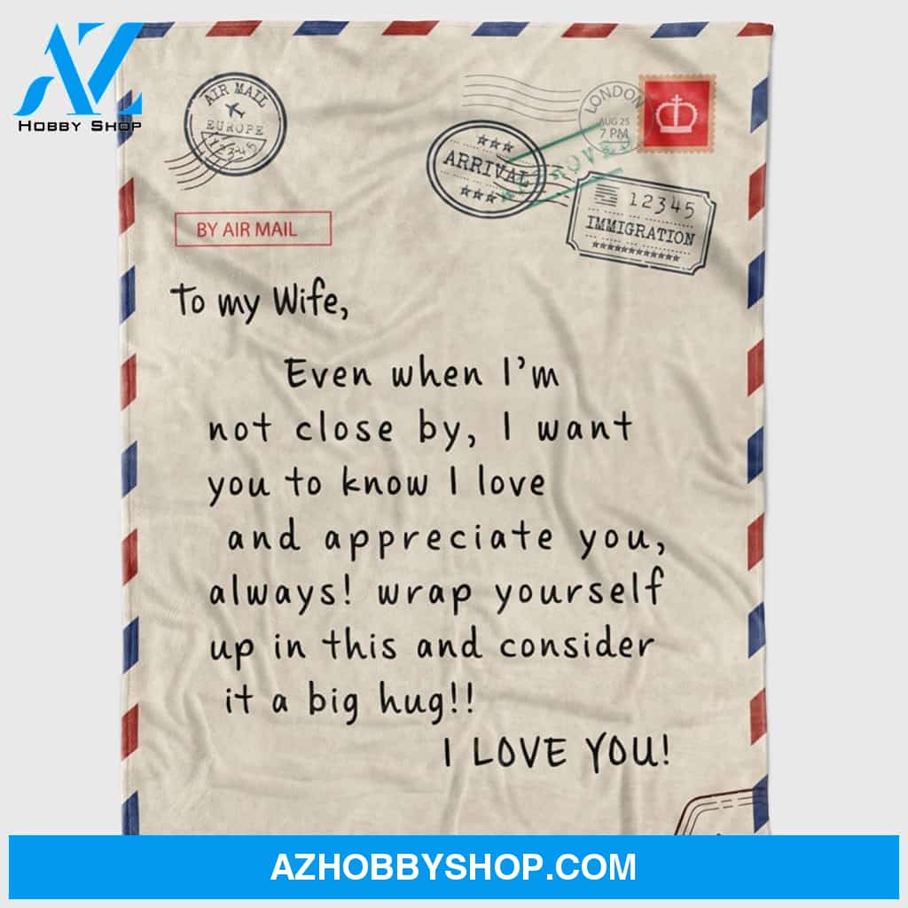 Personalized to My Wife Letter Fleece Blanket for Wives from Husbands I Love and Appreciate Great Customized Blanket for Birthday Christmas Thanksgiving Graduation Wedding