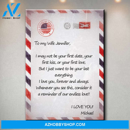 To My Wife Letter Premium Canvas