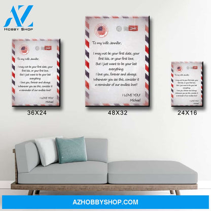 To My Wife Letter Premium Canvas