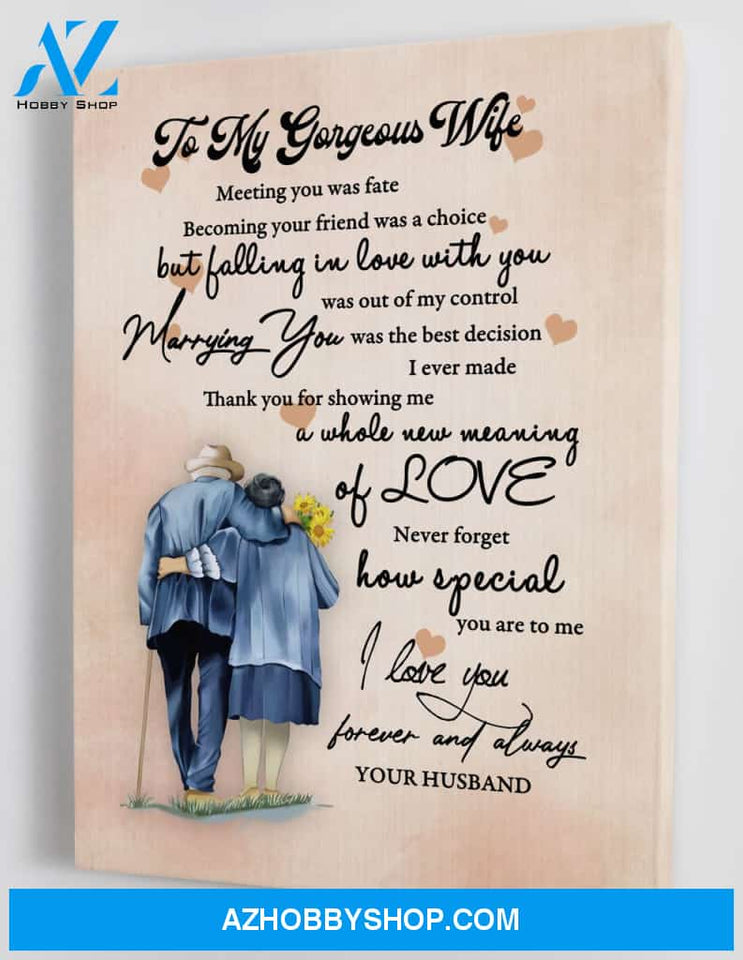 To My Wife - Love From Husband - Framed Canvas Gift HW002