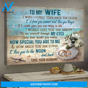 To my wife - On the beach - I love you to the moon & back - Couple Landscape Canvas Prints, Wall Art