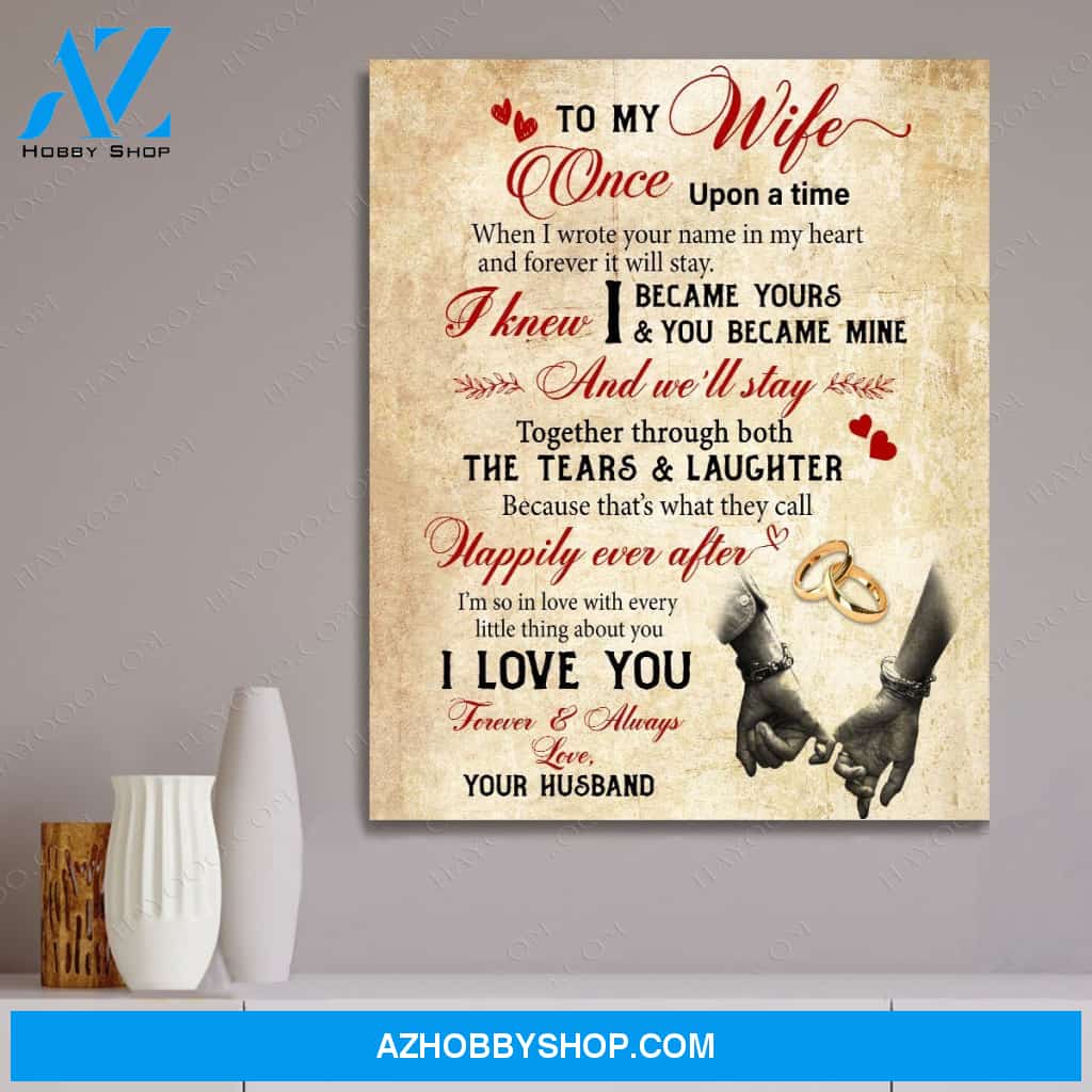 To My Wife Once Upon A Time Canvas Wall Art, Wall Decor Visual Art