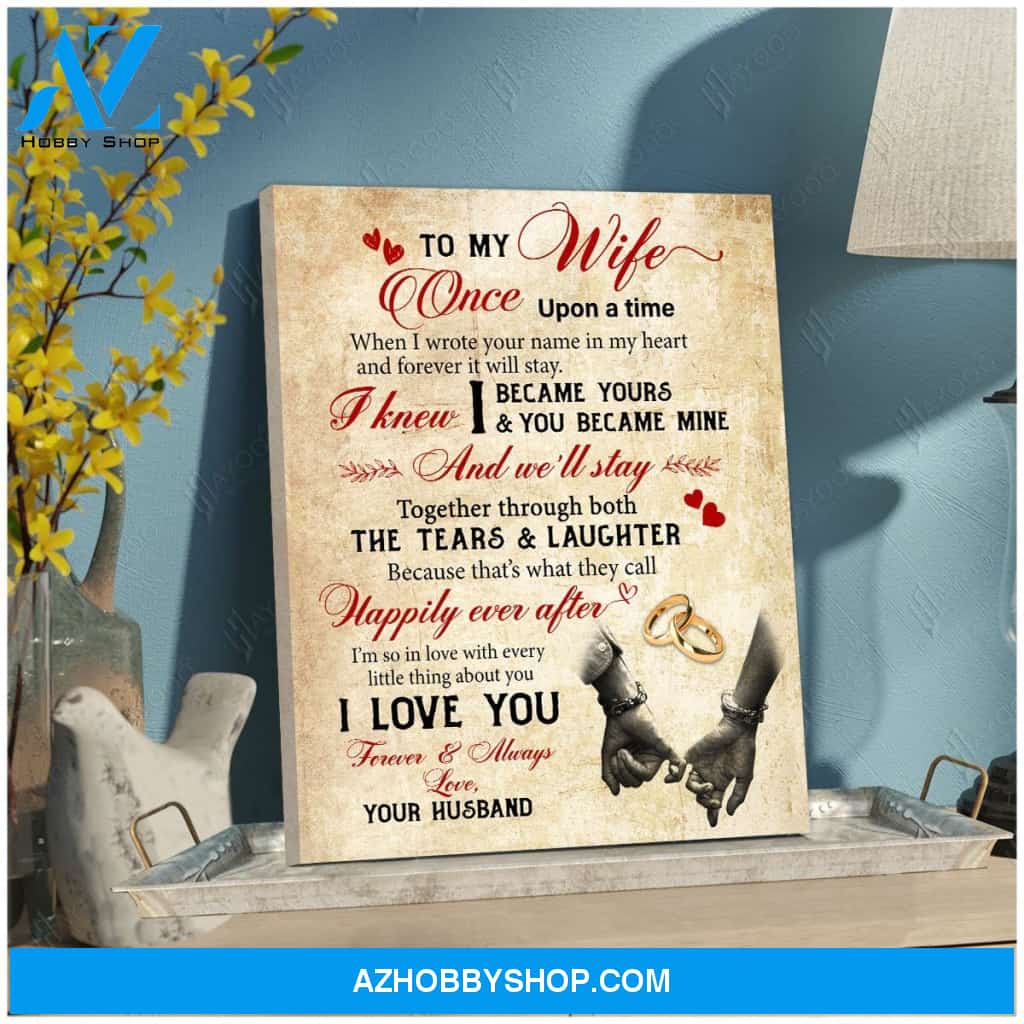 To My Wife Once Upon A Time Canvas Wall Art, Wall Decor Visual Art
