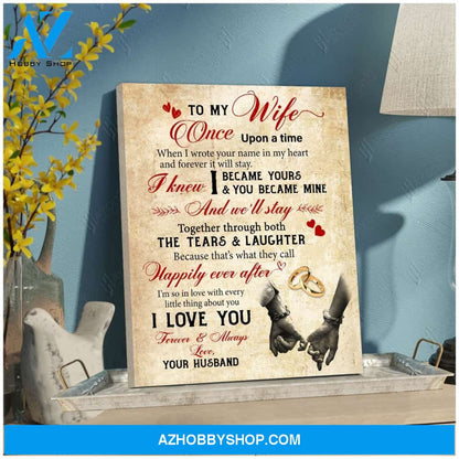To My Wife Once Upon A Time Canvas Wall Art, Wall Decor Visual Art