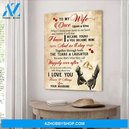 To My Wife Once Upon A Time Canvas Wall Art, Wall Decor Visual Art