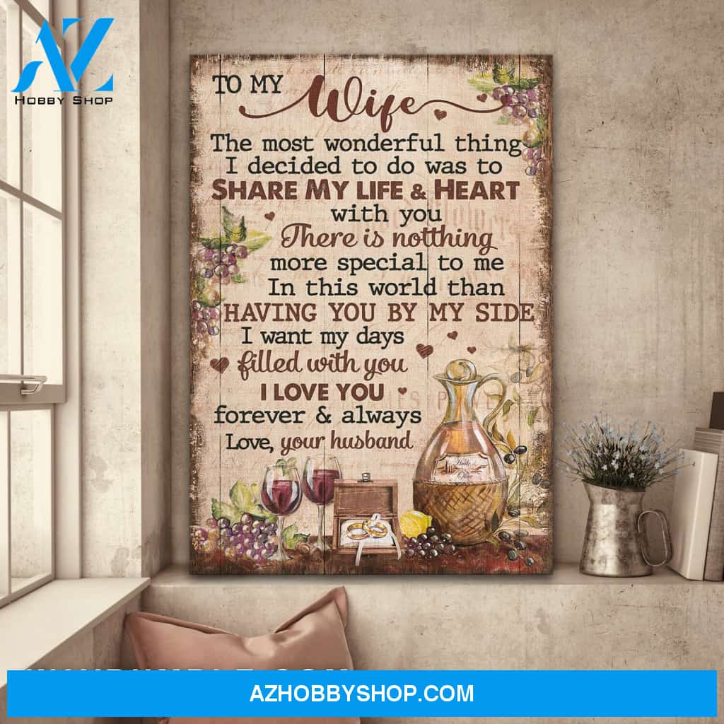 To my wife - Ring couple - I decided to do was to share my life and hear with you - Portrait Canvas Prints, Wall Art