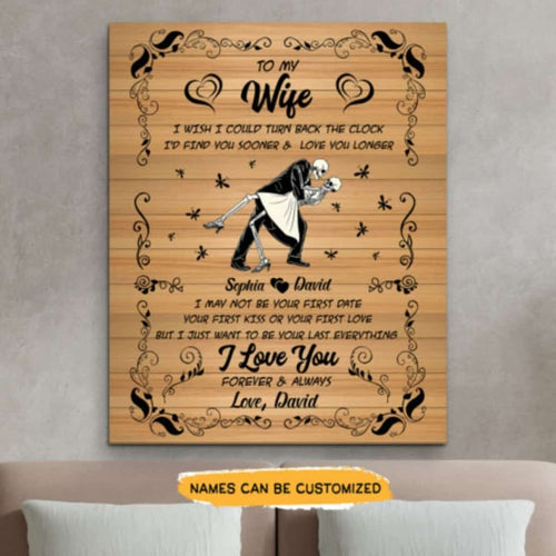 To My Wife - Skull Couple Dancing Anniversary Wedding Valentine Personalized Gift
