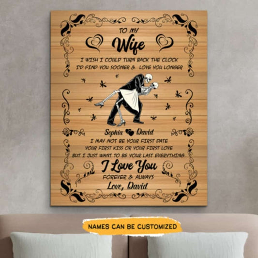 To My Wife - Skull Couple Dancing Anniversary Wedding Valentine Personalized Gift
