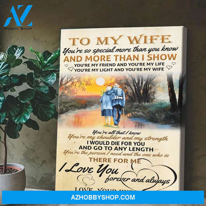To My Wife Special More Than You Know Poster Canvas Gift For Wife From Husband
