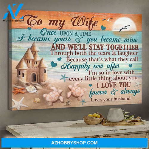 To my wife - Sunset on the beach - I love you forever & always - Couple Landscape Canvas Prints, Wall Art