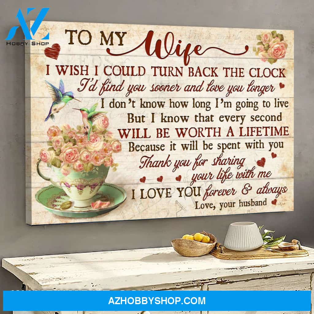 To my wife - Teacup roses - Thank you for sharing your life with me - Family Landscape Canvas Prints, Wall Art