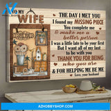 To my wife - The day I met you I found my missing piece - Couple Landscape Canvas Prints, Wall Art
