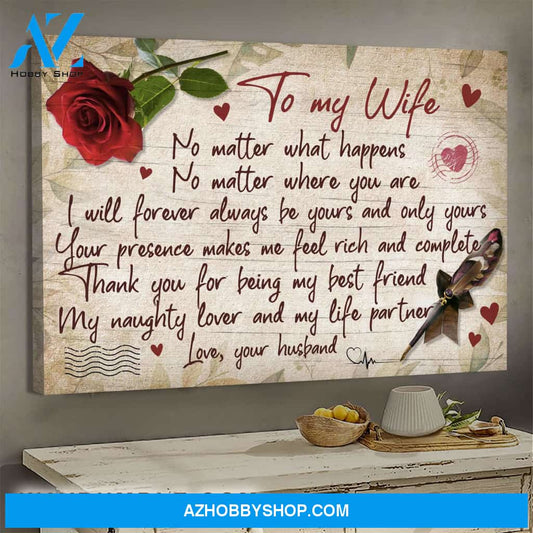 To my wife - The love letter - Thank you for being my life partner - Couple Landscape Canvas Prints, Wall Art