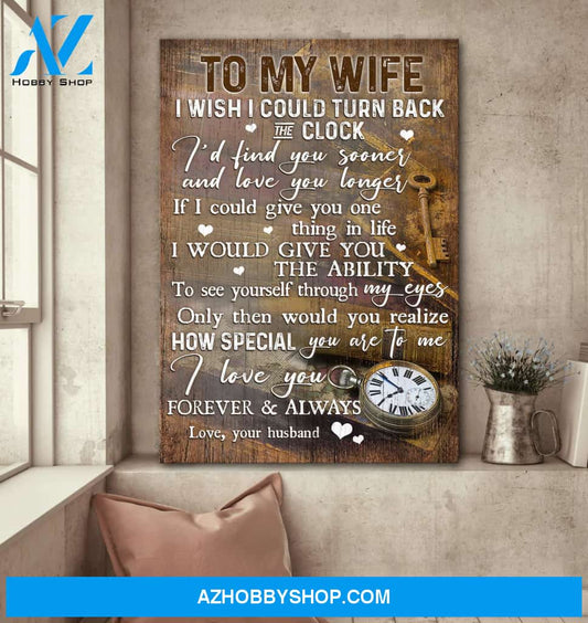 To my wife - The pocket clock - I love you forever & always - Couple Portrait Canvas Prints, Wall Art