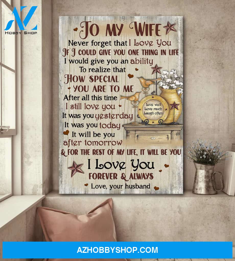 To my wife - Vintage accessory on cabinet- How special you are to me - Couple Portrait Canvas Prints, Wall Art