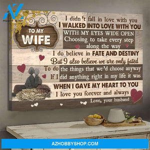 To my wife - When I gave my heart to you I love you forever and always - Couple Landscape Canvas Prints, Wall Art