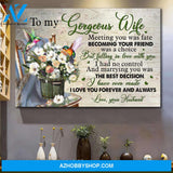 To my wife - White roses and hummingbird - Marrying you was the best decision I've ever made - Couple Landscape Canvas Prints, Wall Art