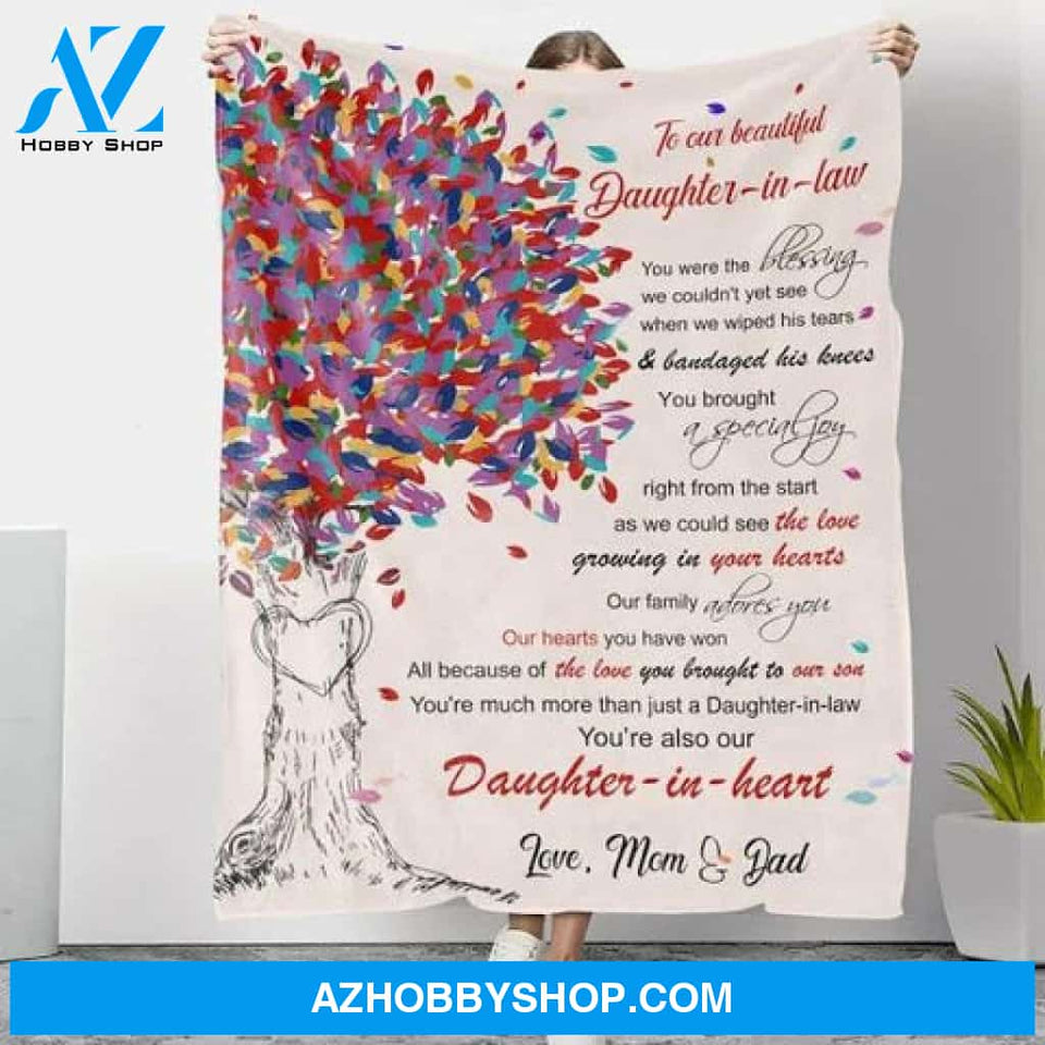 To Our Beautiful Daughter-in-heart - Fleece Blanket - Gifts For Daughter-in-law