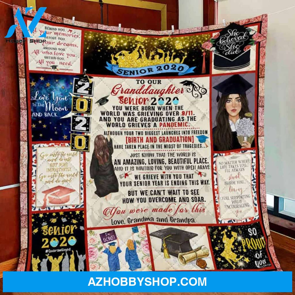 To Our Granddaughter Senior Christmas Gift Fleece Blanket