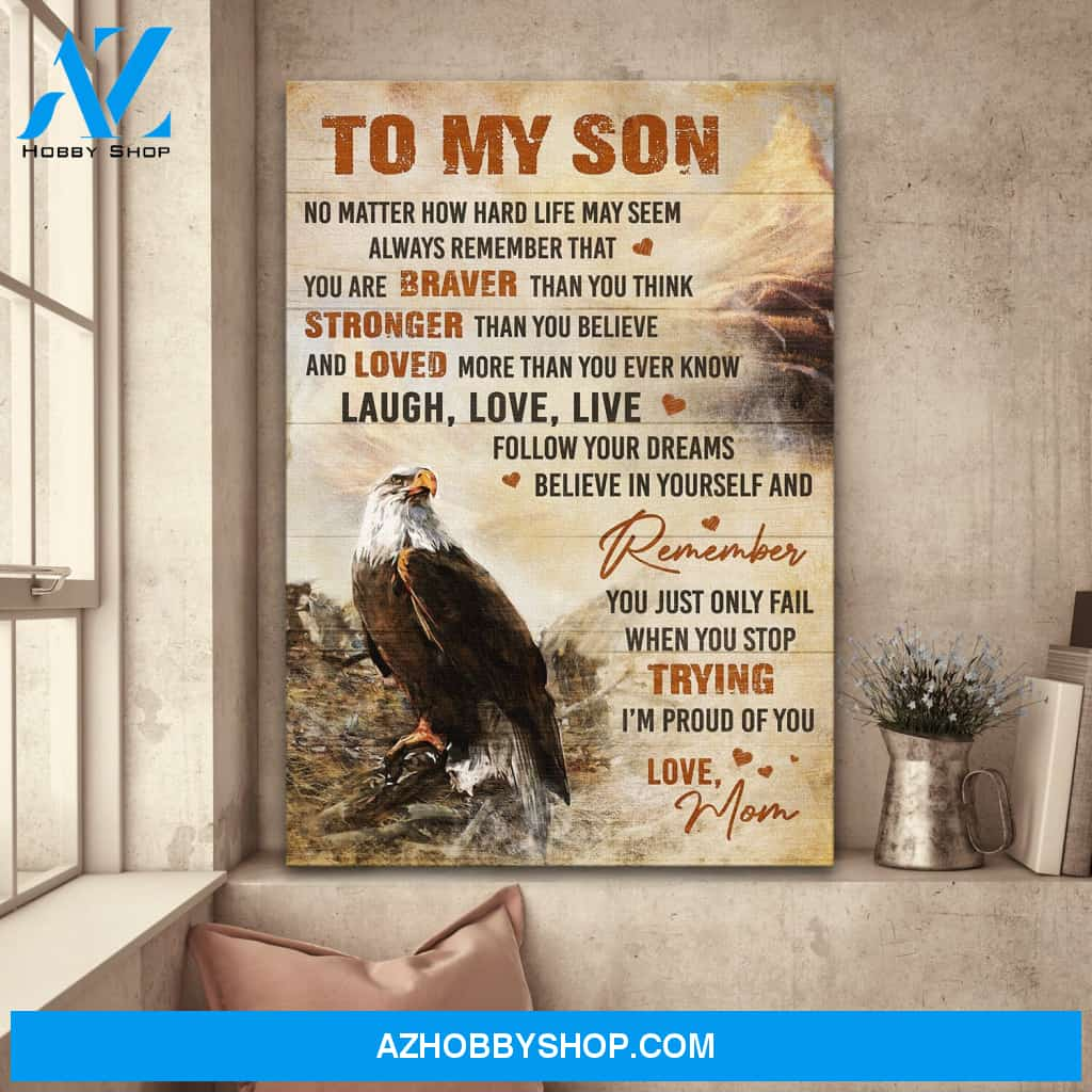 To son - Awesome eagle - I'm proud of you - Family Portrait Canvas Prints, Wall Art