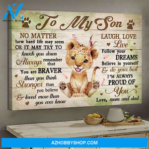 To Son - Baby lion - We are always proud of you - Family Portrait Canvas Prints, Wall Art