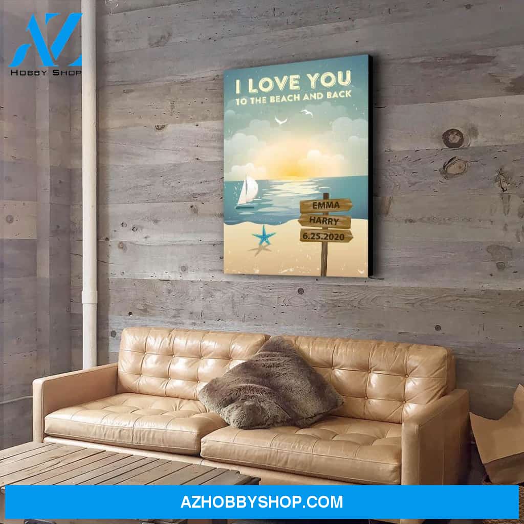 To The Beach And Back - Personalized Custom Name Canvas