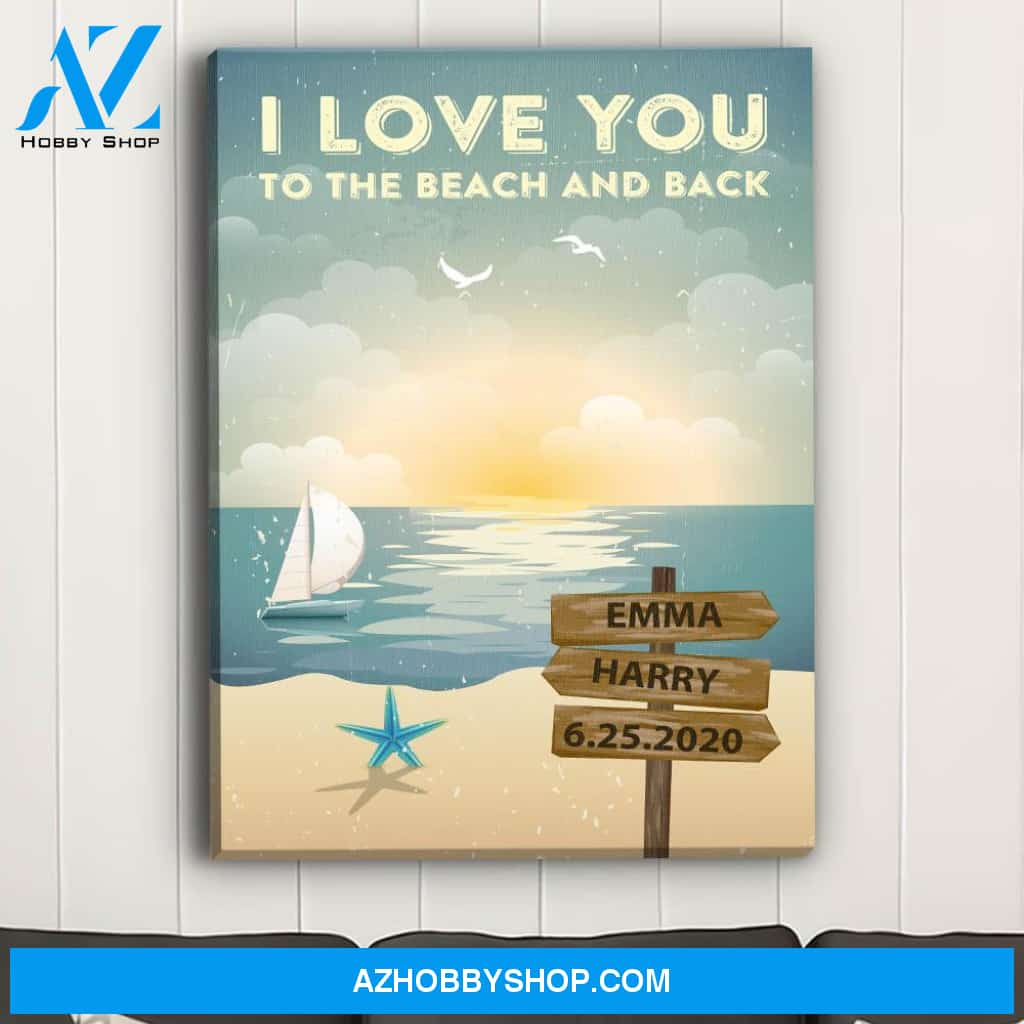 To The Beach And Back - Personalized Custom Name Canvas