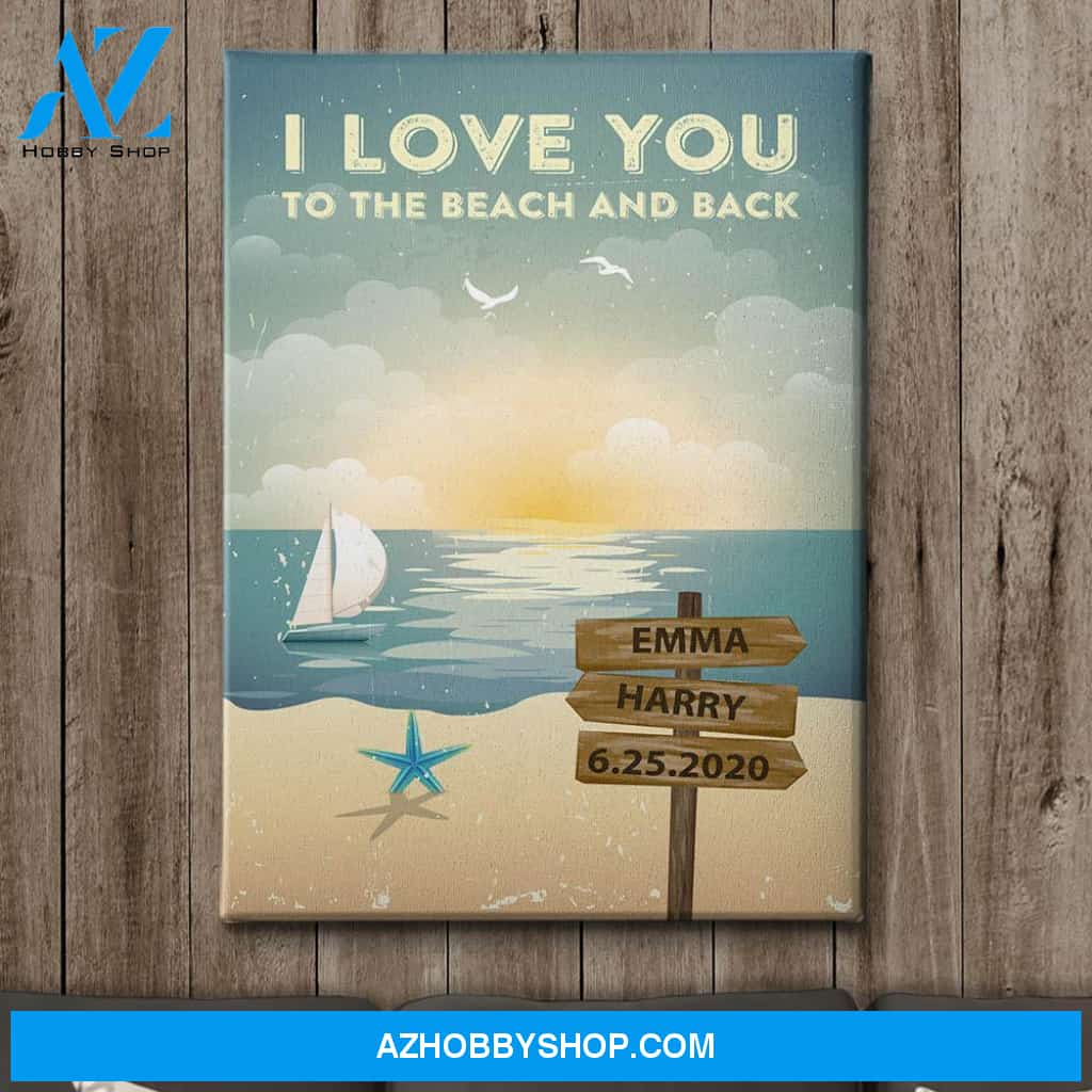 To The Beach And Back - Personalized Custom Name Canvas